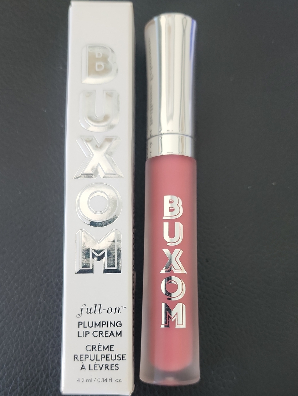 Buxom Full-On Plumping Lip Cream, White & Silver Packaging, Mudslide